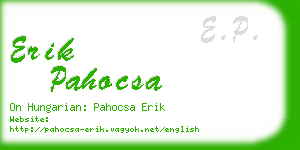 erik pahocsa business card